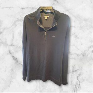 Mens Calvin Klein Quarter Zip Sweater Pullover Black XL